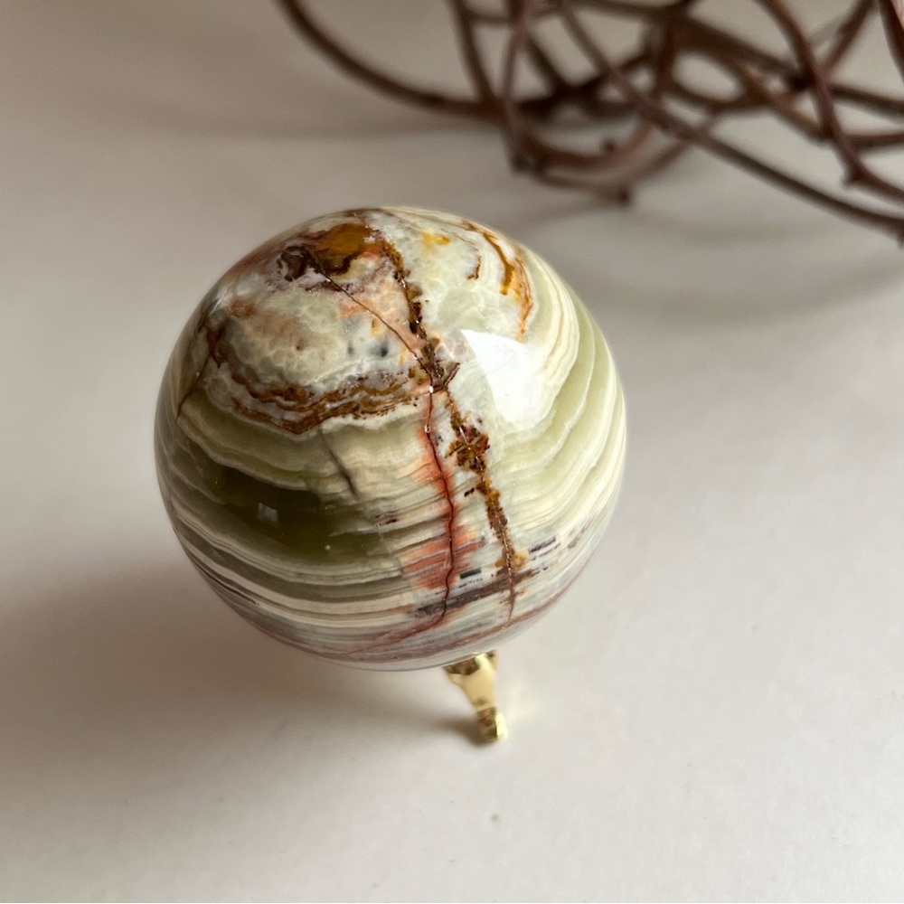 Green Calcite Onyx Sphere - Picture 11 of 15